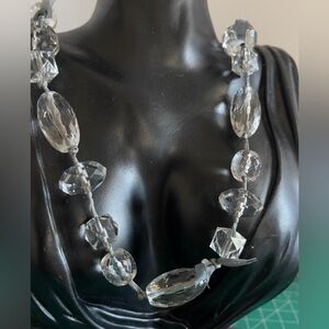 J crew crystal grey ribbon necklace